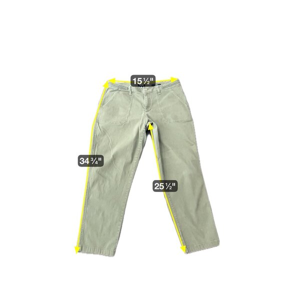 Jones New York Straight Leg Mid Rise Chino Pants Olive Green Sz 12 Utility - Picture 10 of 12